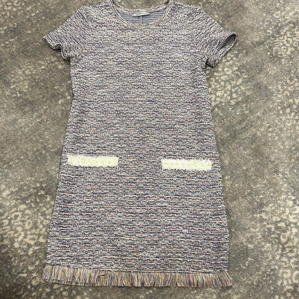 ZARA TWEED DRESS SIZE S WITH PEARL EMBELLISHMENTS - Picture 4 of 14